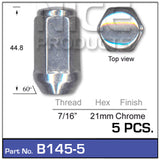 Chrome Nuts B145-5 - Nice Products | Universal Auto Spares