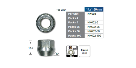 Wheel Nut NK602 - Nice Products | Universal Auto Spares