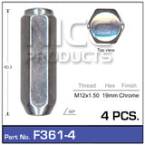 Chrome Nuts pk4 F361-4 - Nice Products | Universal Auto Spares