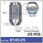 Chrome Nuts pk25 B145-25 - Nice Products | Universal Auto Spares
