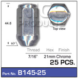 Chrome Nuts pk25 B145-25 - Nice Products | Universal Auto Spares