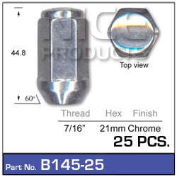 Chrome Nuts pk25 B145-25 - Nice Products | Universal Auto Spares