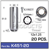Lock Nuts pk20 K451-20 - Nice Products | Universal Auto Spares