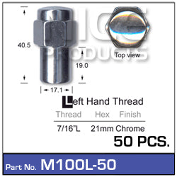 Mag Nuts pk50 M100L-50 - Nice Products | Universal Auto Spares