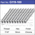 Chrome Nuts pk100 G219-100 - Nice Products | Universal Auto Spares