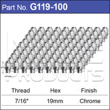 Chrome Nuts pk100 G219-100 - Nice Products | Universal Auto Spares