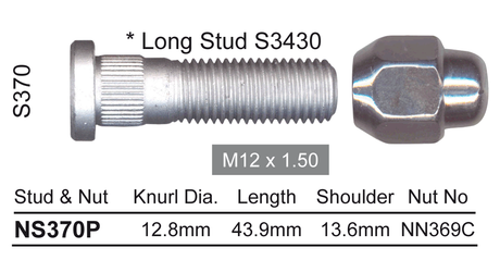 Stud & Nut NS370P - Nice Products | Universal Auto Spares