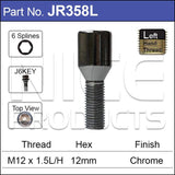 Chrome Wheel Bolt JR358L - Nice Products | Universal Auto Spares
