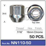 Wheel Nuts pk50 NN110-50 - Nice Products | Universal Auto Spares