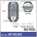 Chome Nuts pk50 B145-50 - Nice Products | Universal Auto Spares