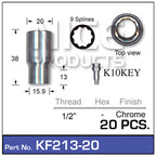 Chrome Nuts pk20 KF213-20 - Nice Products | Universal Auto Spares