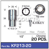 Chrome Nuts pk20 KF213-20 - Nice Products | Universal Auto Spares