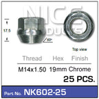 Wheel Nuts NK602-25 - Nice Products | Universal Auto Spares