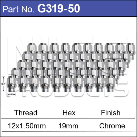 Chrome Nuts pk50 G319-50 - Nice Products | Universal Auto Spares