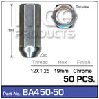 Chrome Nuts pk50 BA450-50 - Nice Products | Universal Auto Spares