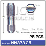 Wheel Nuts pk25 NN373-25 - Nice Products | Universal Auto Spares