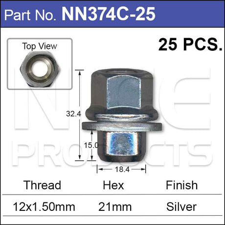 Wheel Nuts pk25 NN374C-25 - Nice Products | Universal Auto Spares