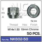 Wheel Nuts NK602-50 - Nice Products | Universal Auto Spares