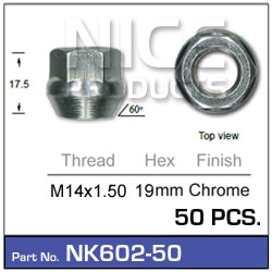 Wheel Nuts NK602-50 - Nice Products | Universal Auto Spares