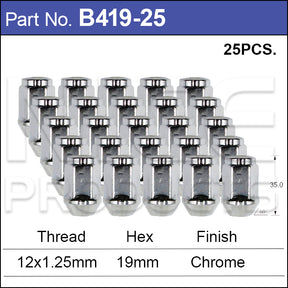 Chrome Nut B419-25 - Nice Products | Universal Auto Spares