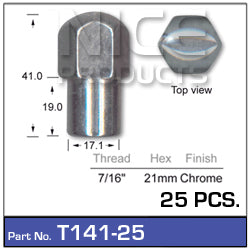 Chrome Nuts pk25 T141-25 - Nice Products | Universal Auto Spares
