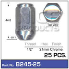 Chrome Nuts pk25 B245-25 - Nice Products | Universal Auto Spares