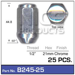 Chrome Nuts pk25 B245-25 - Nice Products | Universal Auto Spares