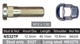 Stud & Nut NS327P - Nice Products | Universal Auto Spares