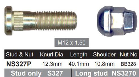 Stud & Nut NS327P - Nice Products | Universal Auto Spares