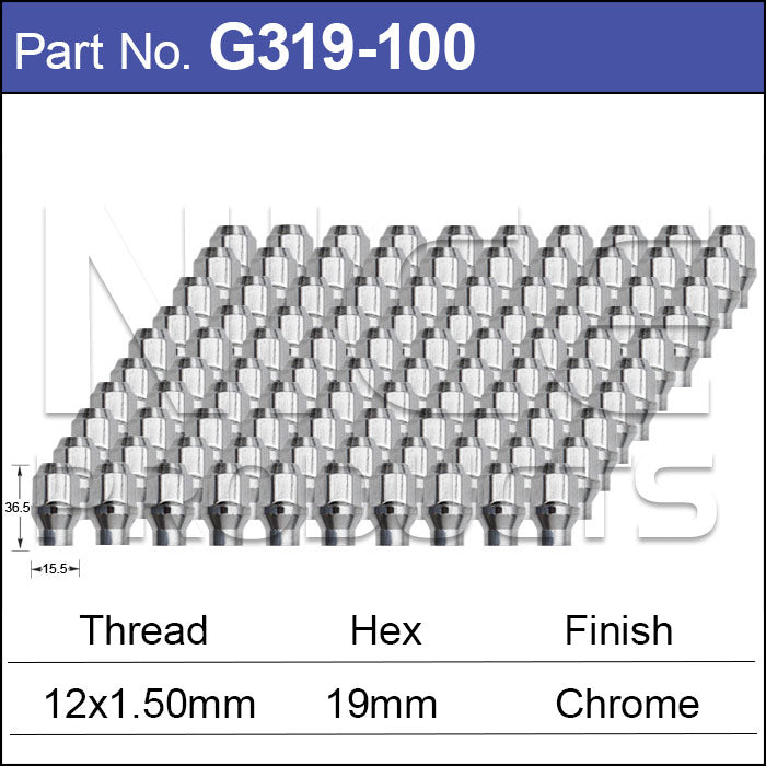 Chrome Nuts pk100 G319-100 - Nice Products | Universal Auto Spares