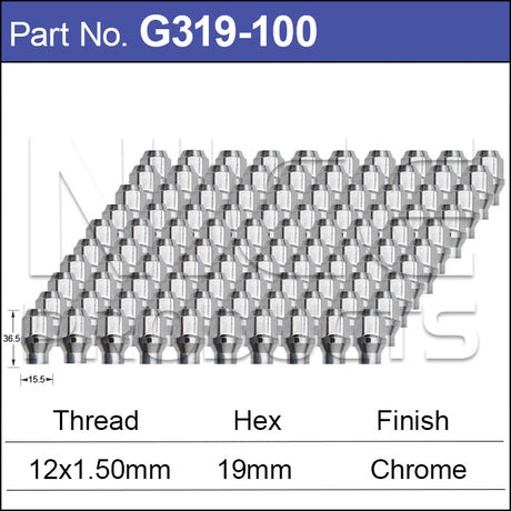 Chrome Nuts pk100 G319-100 - Nice Products | Universal Auto Spares