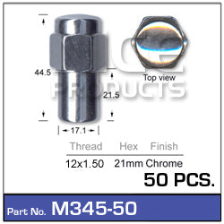Mag Nuts pk50 M345-50 - Nice Products | Universal Auto Spares