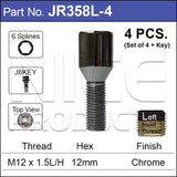 Chrome Wheel Bolts JR358L-4 - Nice Products | Universal Auto Spares