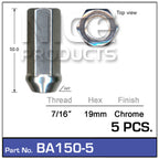Chrome Nuts pk5 BA150-5 - Nice Products | Universal Auto Spares