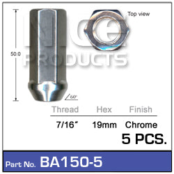 Chrome Nuts pk5 BA150-5 - Nice Products | Universal Auto Spares