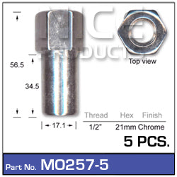 Mag Nuts Pkt 5 MO257-5 - Nice Products | Universal Auto Spares