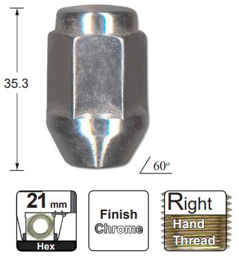 Chrome Nuts pk25 B621-25 - Nice Products | Universal Auto Spares