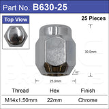 Chrome Nuts pk25 B630-25 - Nice Products | Universal Auto Spares