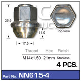 Chrome Nuts pk NN615-4 - Nice Products | Universal Auto Spares