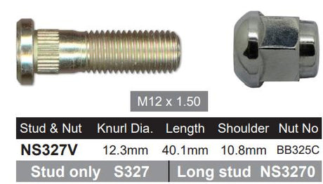 Stud & Nut NS327V - Nice Products | Universal Auto Spares