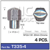 Wheel Nuts pk4 T335-4 - Nice Products | Universal Auto Spares