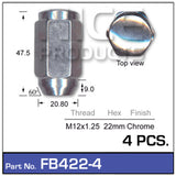 Chrome uts pk4 FB422-4 - Nice Products | Universal Auto Spares