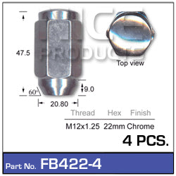 Chrome uts pk4 FB422-4 - Nice Products | Universal Auto Spares