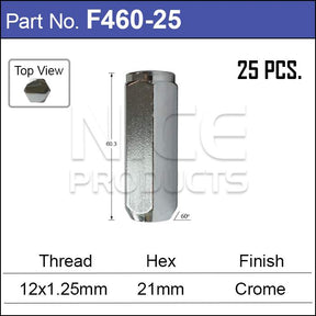 Chrome Nuts pk25 F460-25 - Nice Products | Universal Auto Spares