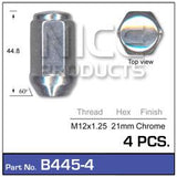 Chrome Nuts pk4 B445-4 - Nice Products | Universal Auto Spares