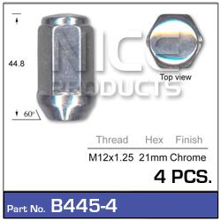 Chrome Nuts pk4 B445-4 - Nice Products | Universal Auto Spares