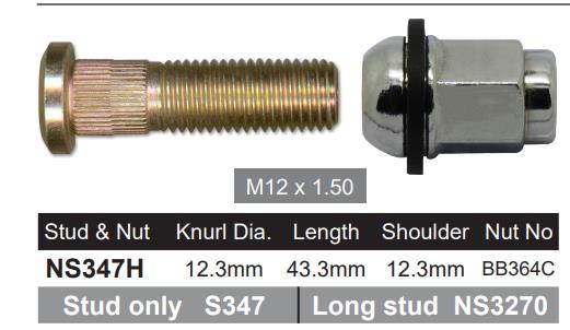 Stud & Nut NS347H - Nice Products | Universal Auto Spares