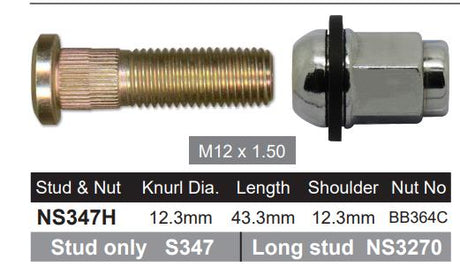 Stud & Nut NS347H - Nice Products | Universal Auto Spares
