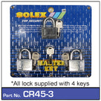 Padlock 45mm pk 3 CR45-3 - Nice Products | Universal Auto Spares