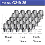 Chrome Nuts pk25 G219-25 - Nice Products | Universal Auto Spares